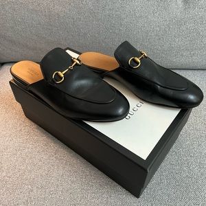 Gucci Princetown Black Leather Loafers